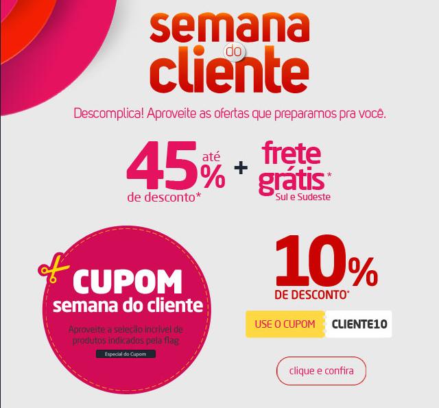 Aproveite o cupom de desconto na Semana do Cliente