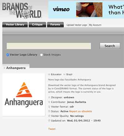 Logo Anhanguera no site Brands Of The World