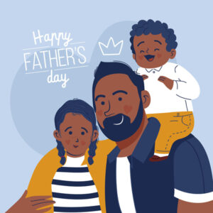 pai e dois filhos ilustração vetor