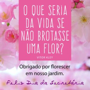 Mensagem Dia da Secretária com foto de flor Imagens Free