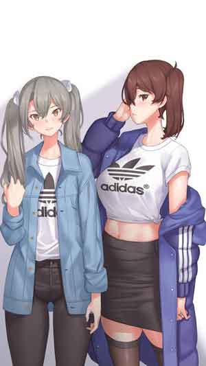 Plano de fundo Adidas com ilustração Anime