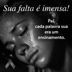 imagem de mulher chorando de olhos fechados com frase de luto pai sobre ensinamento