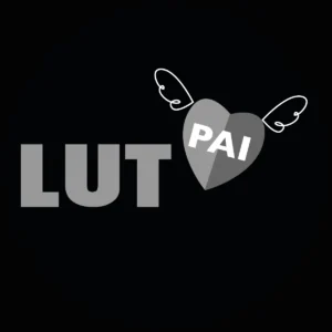 Imagem de luto pai para colocar na foto do perfil do WhatsApp e Instagram. A imagem é um desenho de coração com asas e a palavra "luto" dentro dele. O coração substitui a letra "O" da palavra "luto"