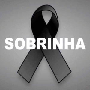 Imagem de fita preta de luto com a palavra "sobrinha"