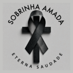 Luto sobrinha: eterna saudade. Foto fita preta com cruz