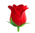 figurinha WhatsApp com desenho de flor de rosa vermelha, emoji