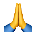 Figurinha de mãos em oração, apoio espiritual