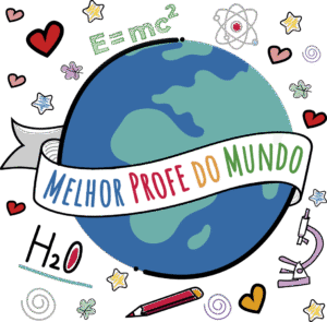 Frase Curta para o Dia dos Professores com ilustração de globo, planeta Terra, com a frase "Melhor Professor do Mundo"