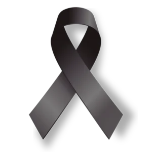 Imagem de fita preta de luto para usar como figurinha de luto no WhatsApp