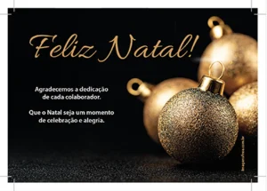 Cartão de Natal para Funcionário para Imprimir - Foto de Bolinhas de Natal Douradas