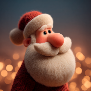 Foto para perfil com imagem estilo Pixar 3D do Papai Noel